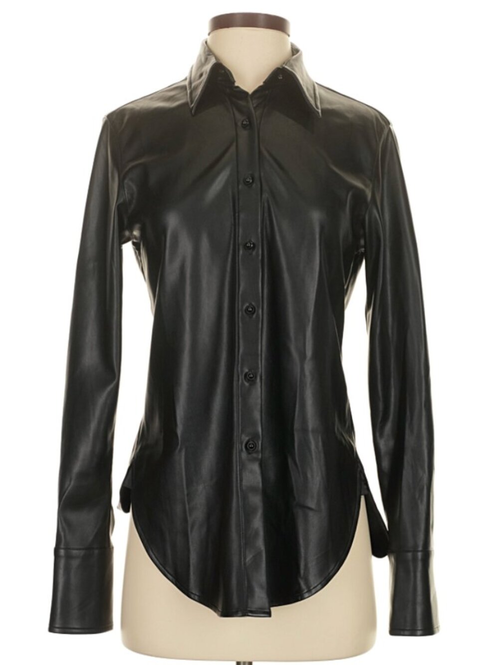 Robert Graham Faux Leather Blouse